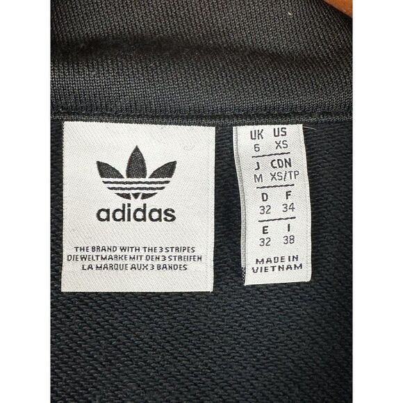 Adidas Originals OG Lace Track Jacket 3‎ Stripes Triple Black FM1734 Womens XS - Picture 4 of 9